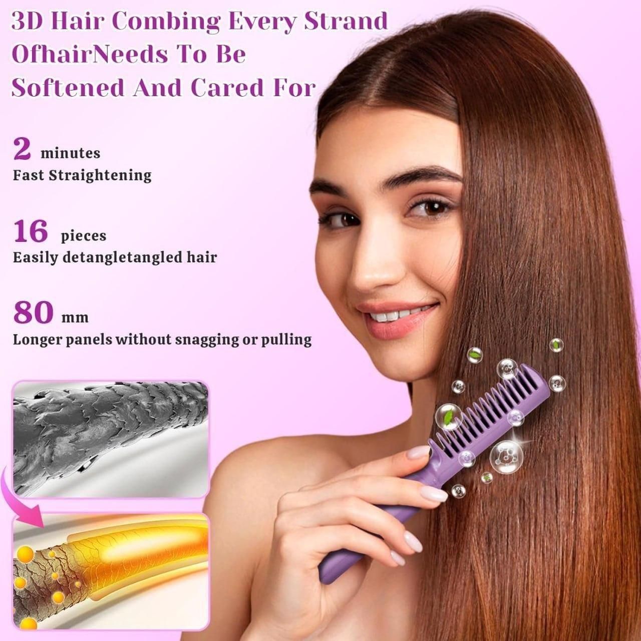 Rechargeable Mini Hair Straightener – Cordless Hot Comb for Fast, Smooth & Frizz-Free Hair Anywhere
