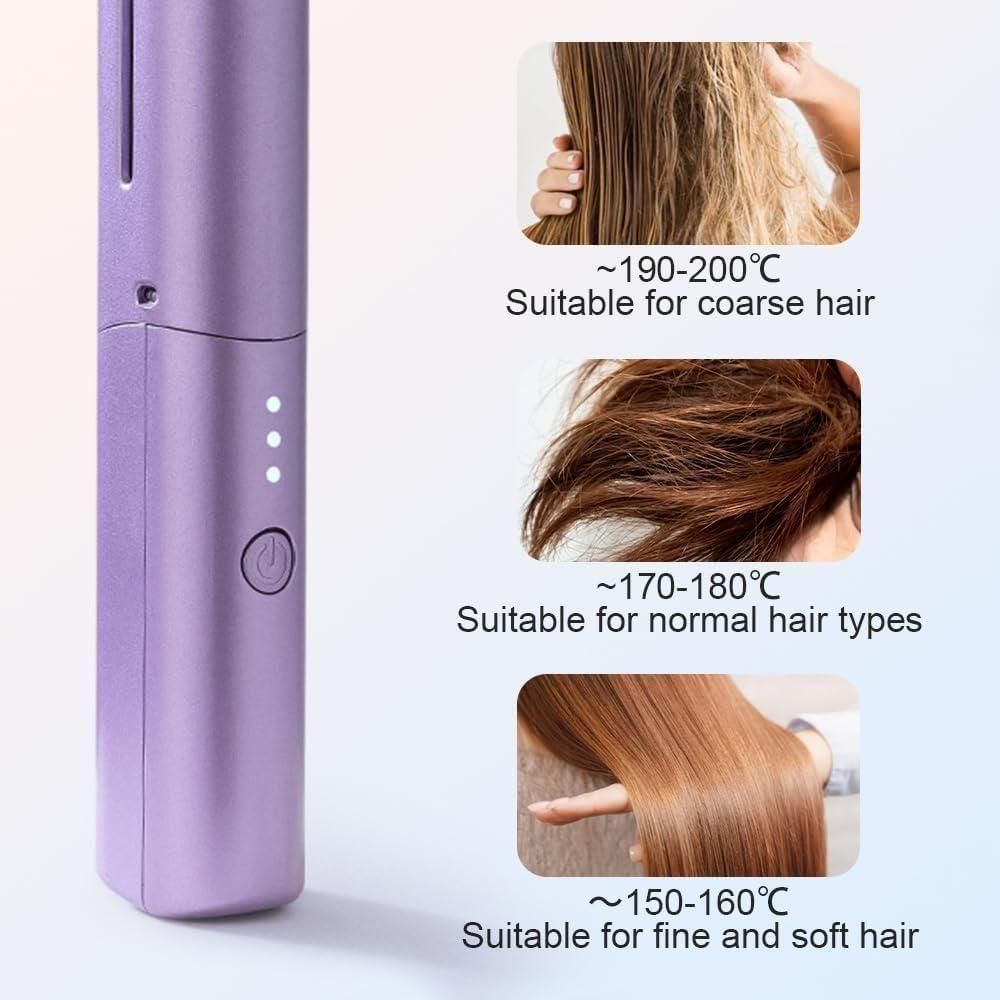 Rechargeable Mini Hair Straightener – Cordless Hot Comb for Fast, Smooth & Frizz-Free Hair Anywhere